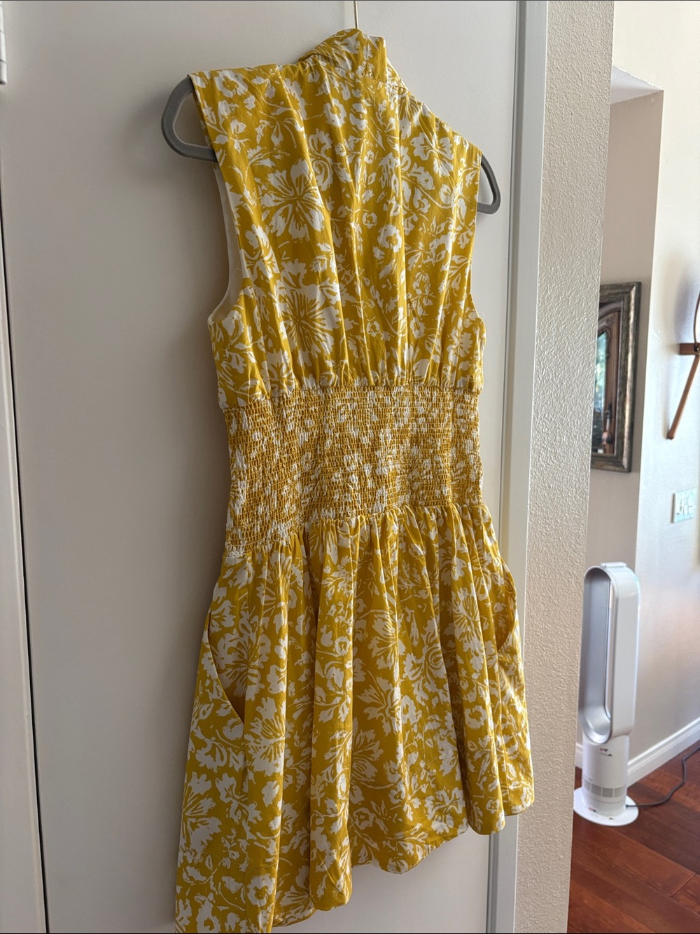 Anthropologie Tommie dress Sunlit Yellow Floral Zip-Front Mini Dress - Picture 3 of 5